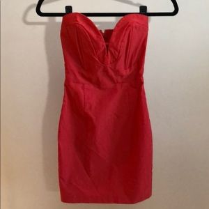 Hot pink strapless sweetheart dress